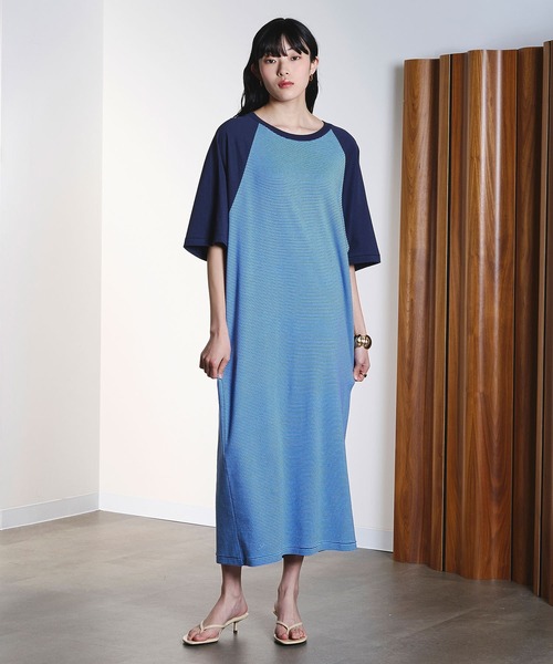 ROSE BUD(ローズバッド)の「(CREOLME)STRIPE RAGLAN DRESS(ワンピース・レディース・イエロー/ブルー・ONE SIZE)」の3枚目の写真