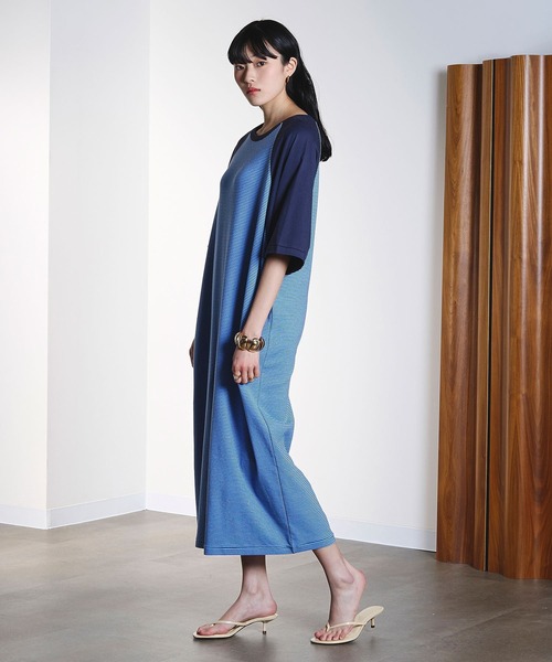 ROSE BUD(ローズバッド)の「(CREOLME)STRIPE RAGLAN DRESS(ワンピース・レディース・イエロー/ブルー・ONE SIZE)」の5枚目の写真