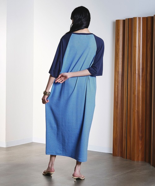 ROSE BUD(ローズバッド)の「(CREOLME)STRIPE RAGLAN DRESS(ワンピース・レディース・イエロー/ブルー・ONE SIZE)」の6枚目の写真
