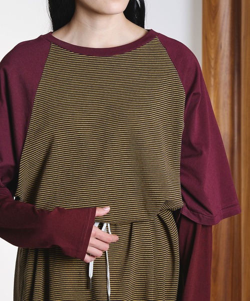ROSE BUD(ローズバッド)の「(CREOLME)STRIPE RAGLAN DRESS(ワンピース・レディース・イエロー/ブルー・ONE SIZE)」の13枚目の写真