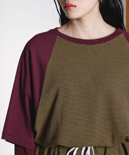 ROSE BUD(ローズバッド)の「(CREOLME)STRIPE RAGLAN DRESS(ワンピース・レディース・イエロー/ブルー・ONE SIZE)」の14枚目の写真