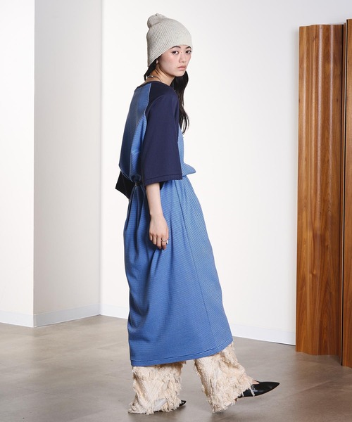ROSE BUD(ローズバッド)の「(CREOLME)STRIPE RAGLAN DRESS(ワンピース・レディース・イエロー/ブルー・ONE SIZE)」の19枚目の写真