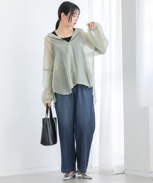 n'OrLABEL(ノアールレーベル)の「【接触冷感】冷感前後2wayニットタンクトップ(タンクトップ・レディース・オフホワイト/ライトグレー/ブラック・2/1)」の4枚目の写真