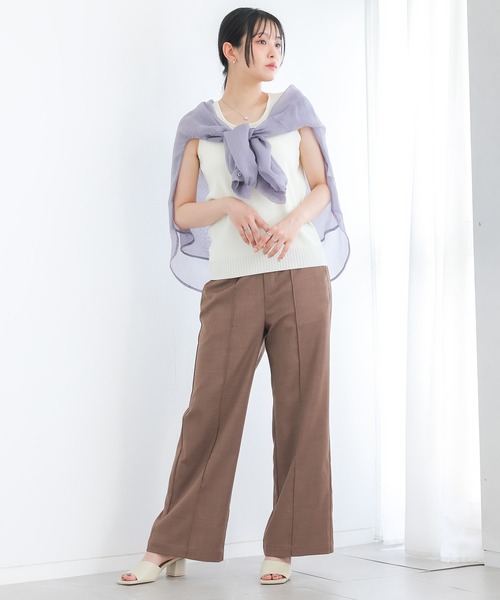 n'OrLABEL(ノアールレーベル)の「【接触冷感】冷感前後2wayニットタンクトップ(タンクトップ・レディース・オフホワイト/ライトグレー/ブラック・2/1)」の7枚目の写真
