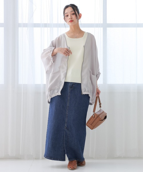 n'OrLABEL(ノアールレーベル)の「【接触冷感】冷感前後2wayニットタンクトップ(タンクトップ・レディース・オフホワイト/ライトグレー/ブラック・2/1)」の8枚目の写真