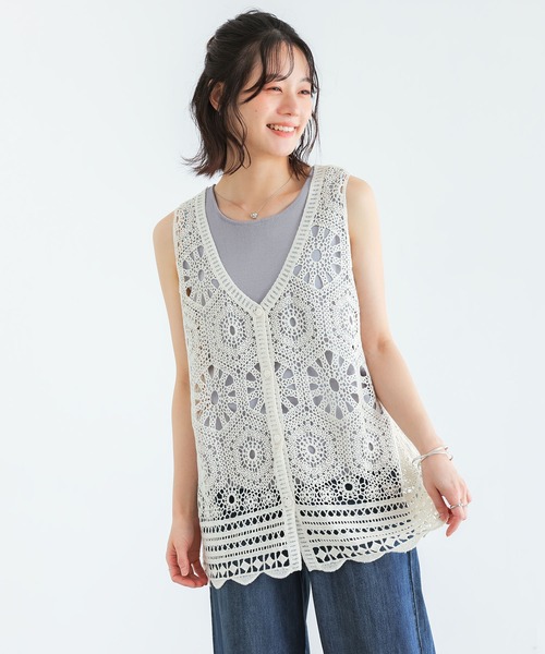 n'OrLABEL(ノアールレーベル)の「【接触冷感】冷感前後2wayニットタンクトップ(タンクトップ・レディース・オフホワイト/ライトグレー/ブラック・2/1)」の11枚目の写真