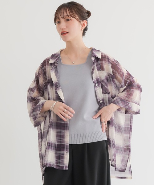 n'OrLABEL(ノアールレーベル)の「【接触冷感】冷感前後2wayニットタンクトップ(タンクトップ・レディース・オフホワイト/ライトグレー/ブラック・2/1)」の12枚目の写真