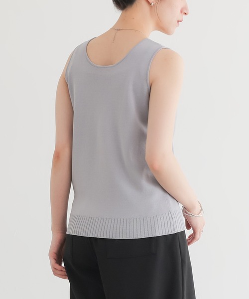 n'OrLABEL(ノアールレーベル)の「【接触冷感】冷感前後2wayニットタンクトップ(タンクトップ・レディース・オフホワイト/ライトグレー/ブラック・2/1)」の16枚目の写真