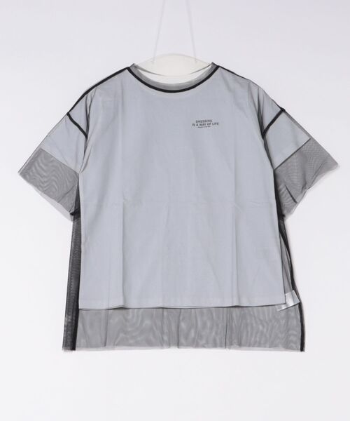 RCD（アールシーディー）の「ロゴT×チュールTコンパクトアンサンブル（Tシャツ/カットソー・レディース・ホワイト×ブラック/ホワイト×ホワイト・FREE）」の2枚目の写真