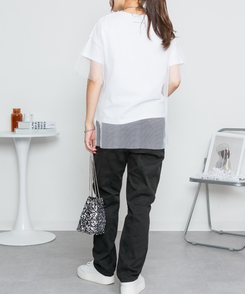 RCD（アールシーディー）の「ロゴT×チュールTコンパクトアンサンブル（Tシャツ/カットソー・レディース・ホワイト×ブラック/ホワイト×ホワイト・FREE）」の13枚目の写真