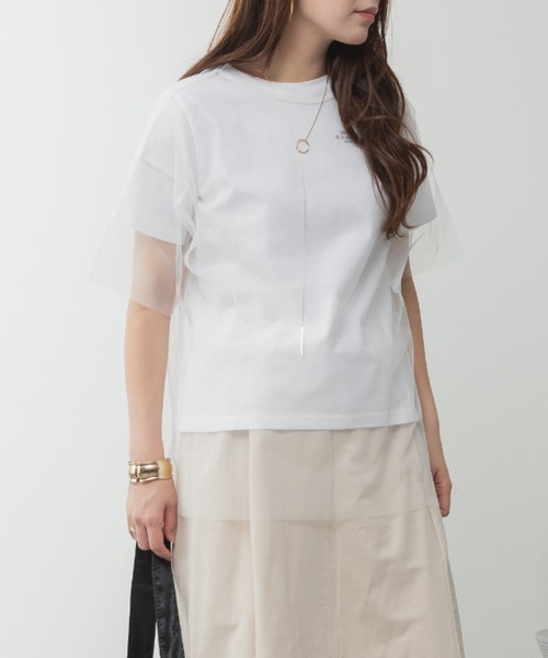 RCD（アールシーディー）の「ロゴT×チュールTコンパクトアンサンブル（Tシャツ/カットソー・レディース・ホワイト×ブラック/ホワイト×ホワイト・FREE）」の8枚目の写真