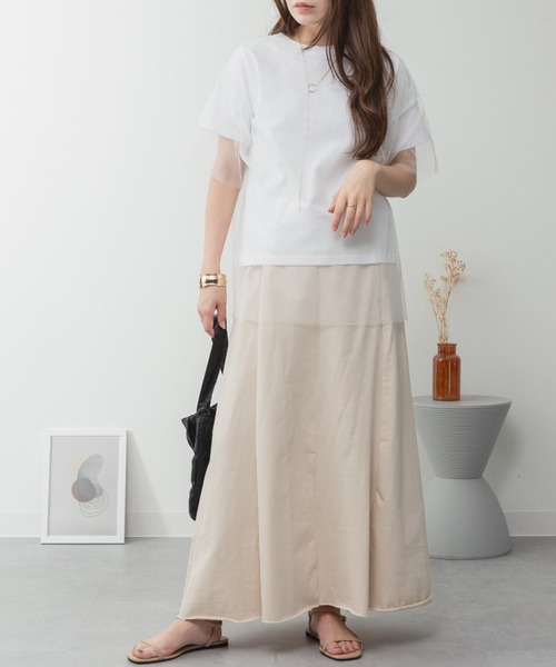 RCD（アールシーディー）の「ロゴT×チュールTコンパクトアンサンブル（Tシャツ/カットソー・レディース・ホワイト×ブラック/ホワイト×ホワイト・FREE）」の14枚目の写真
