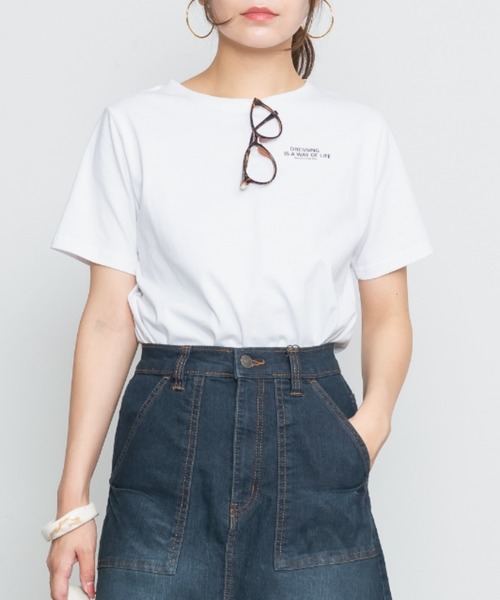 RCD（アールシーディー）の「ロゴT×チュールTコンパクトアンサンブル（Tシャツ/カットソー・レディース・ホワイト×ブラック/ホワイト×ホワイト・FREE）」の9枚目の写真