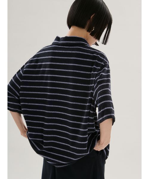 emmi(エミ)の「emmiロゴパイルポロトップス【セットアップ対応】(ポロシャツ・レディース・グレー/ネイビー/ライトピンク・F)」の11枚目の写真