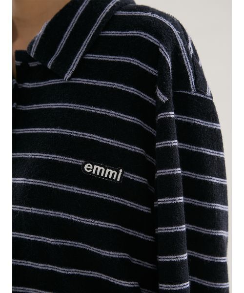 emmi(エミ)の「emmiロゴパイルポロトップス【セットアップ対応】(ポロシャツ・レディース・グレー/ネイビー/ライトピンク・F)」の14枚目の写真