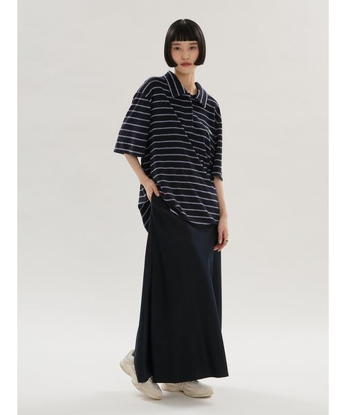 emmi(エミ)の「emmiロゴパイルポロトップス【セットアップ対応】(ポロシャツ・レディース・グレー/ネイビー/ライトピンク・F)」の15枚目の写真