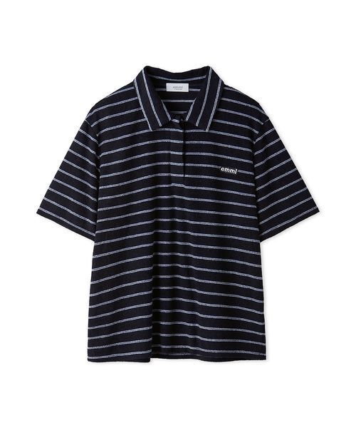 emmi(エミ)の「emmiロゴパイルポロトップス【セットアップ対応】(ポロシャツ・レディース・グレー/ネイビー/ライトピンク・F)」の17枚目の写真