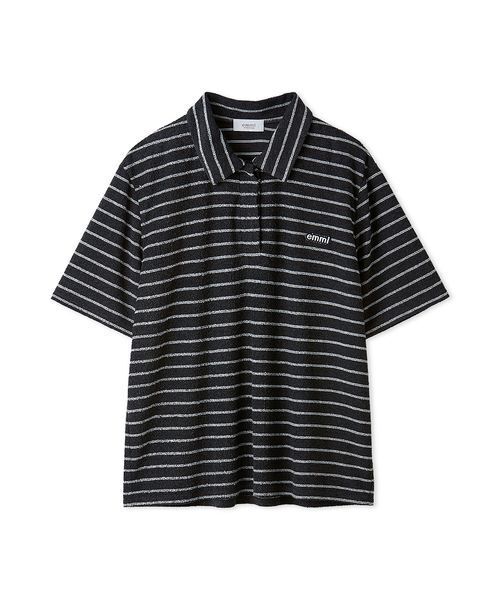 emmi(エミ)の「emmiロゴパイルポロトップス【セットアップ対応】(ポロシャツ・レディース・グレー/ネイビー/ライトピンク・F)」の18枚目の写真