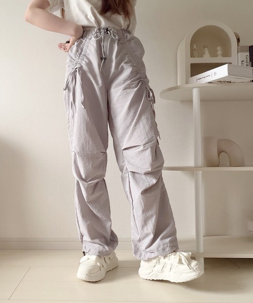 Nana(ナナ)の「サイドシャーリングパンツ(その他パンツ・レディース・グレー/ブラック・FREE)」の12枚目の写真