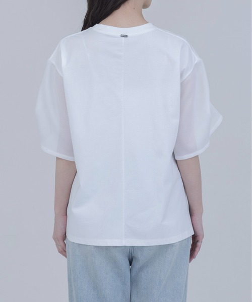 Eimee Law（エイミーロウ）の「フォトコラージュプリント メッシュスリーブTシャツ（Tシャツ/カットソー・レディース・オフホワイト/ブラック/ブラウン・FREE）」の21枚目の写真