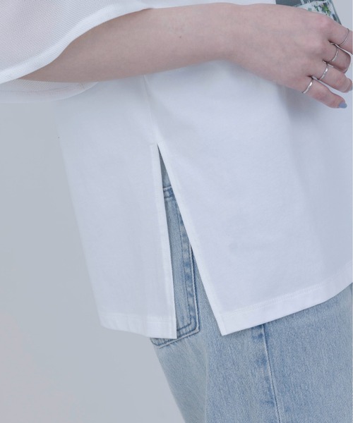 Eimee Law（エイミーロウ）の「フォトコラージュプリント メッシュスリーブTシャツ（Tシャツ/カットソー・レディース・オフホワイト/ブラック/ブラウン・FREE）」の15枚目の写真