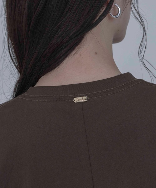 Eimee Law（エイミーロウ）の「フォトコラージュプリント メッシュスリーブTシャツ（Tシャツ/カットソー・レディース・オフホワイト/ブラック/ブラウン・FREE）」の9枚目の写真