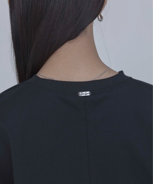 Eimee Law（エイミーロウ）の「フォトコラージュプリント メッシュスリーブTシャツ（Tシャツ/カットソー・レディース・オフホワイト/ブラック/ブラウン・FREE）」の4枚目の写真