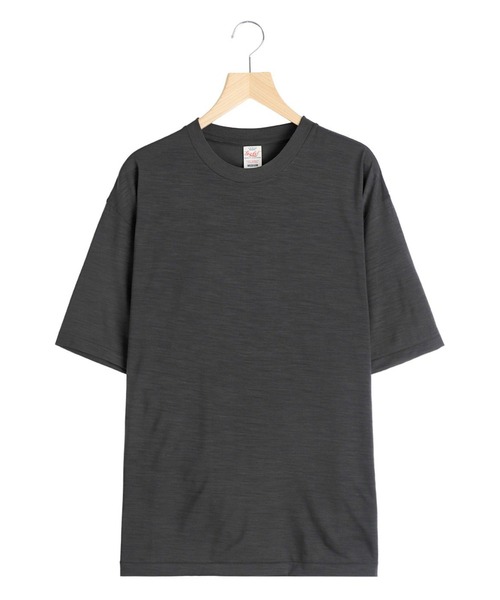 GOLD（ゴールド）の「GOLD / ゴールド：SUMMER WOOL REGULAR T-SHIRT：26A-GL79487[MUS]（Tシャツ/カットソー・メンズ・ブラック/チャコールグレー・M/L）」の2枚目の写真