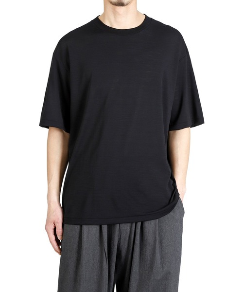 GOLD（ゴールド）の「GOLD / ゴールド：SUMMER WOOL REGULAR T-SHIRT：26A-GL79487[MUS]（Tシャツ/カットソー・メンズ・ブラック/チャコールグレー・M/L）」の7枚目の写真