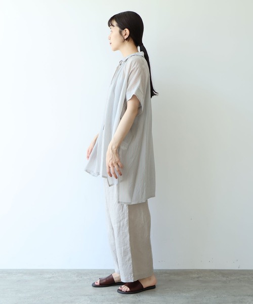 yuni(ユニ )の「washer Cu stripe kaftan tunic shirt(シャツ/ブラウス・レディース・ブルー/ブラウン・FREE)」の15枚目の写真
