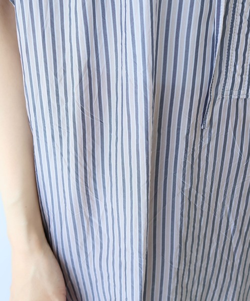 yuni(ユニ )の「washer Cu stripe kaftan tunic shirt(シャツ/ブラウス・レディース・ブルー/ブラウン・FREE)」の11枚目の写真