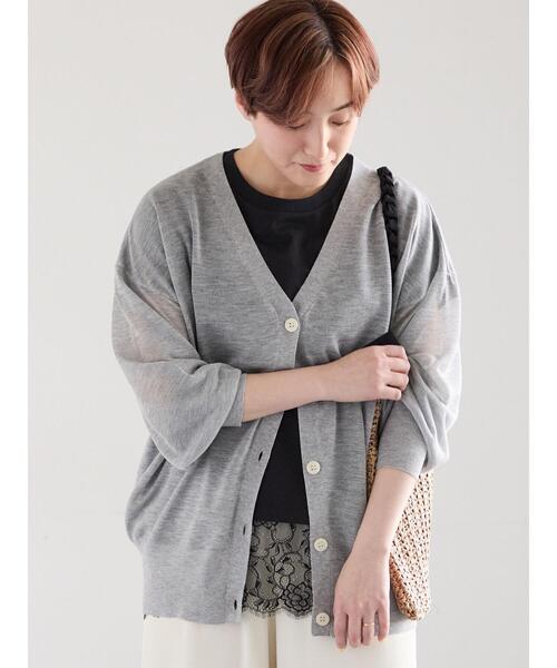 Te chichi(テチチ)の「【接触冷感/マシンウォッシャブル】レースヘムTシャツ(Tシャツ/カットソー・レディース・オフホワイト/ブラック/ブラウン・F)」の9枚目の写真