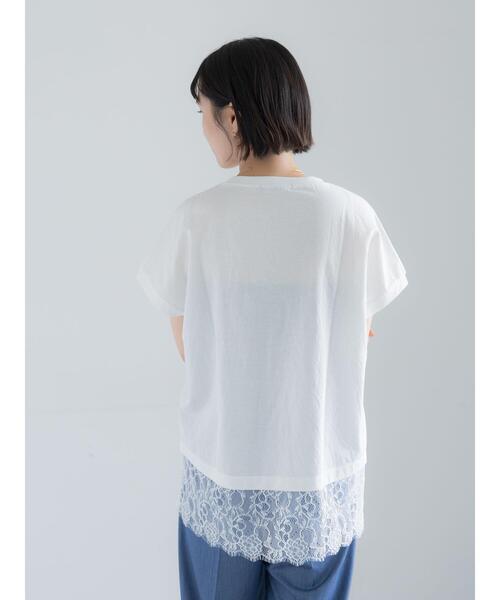 Te chichi(テチチ)の「【接触冷感/マシンウォッシャブル】レースヘムTシャツ(Tシャツ/カットソー・レディース・オフホワイト/ブラック/ブラウン・F)」の19枚目の写真