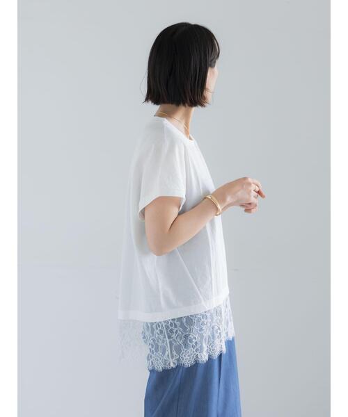 Te chichi(テチチ)の「【接触冷感/マシンウォッシャブル】レースヘムTシャツ(Tシャツ/カットソー・レディース・オフホワイト/ブラック/ブラウン・F)」の20枚目の写真
