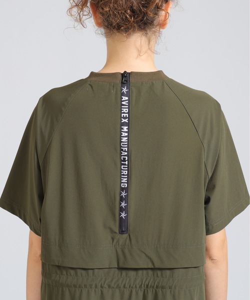 AVIREX（アヴィレックス）の「《直営店限定》RAGLAN SLEEVE LOGO PRINT ZIP ACTIVE ONE PIECE（ワンピース・レディース・ブラック/オリーブ/ベージュ・F）」の22枚目の写真