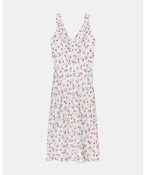 kate spade new york(ケイトスペード ニューヨーク)の「ヴィブラント バッズ ミディ スリップ ドレス(ワンピース・レディース・ベージュ・2/0/4)」の2枚目の写真
