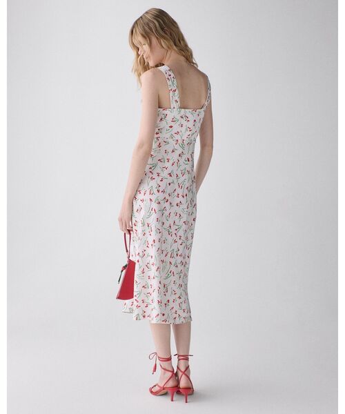 kate spade new york(ケイトスペード ニューヨーク)の「ヴィブラント バッズ ミディ スリップ ドレス(ワンピース・レディース・ベージュ・2/0/4)」の3枚目の写真