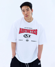 MIHAK（ミハク）の「エステティックアーチロゴオーバーサイズTシャツ(ホワイト)（Tシャツ/カットソー）」