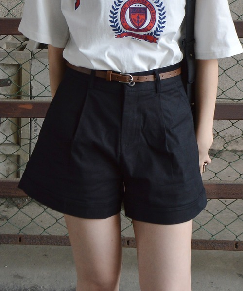 spiritoso(スピリトーゾ)の「【spiritoso】ハイウエストショートパンツ(その他パンツ・レディース・ベージュ/ホワイト/ブラック・LARGE/MEDIUM)」の3枚目の写真