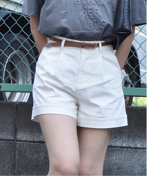 spiritoso(スピリトーゾ)の「【spiritoso】ハイウエストショートパンツ(その他パンツ・レディース・ベージュ/ホワイト/ブラック・LARGE/MEDIUM)」の13枚目の写真