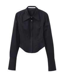COTTON SATIN CORSET SHIRT