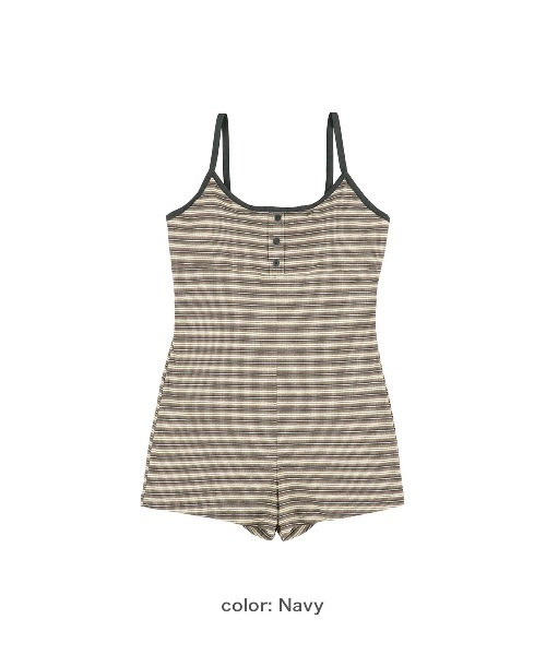 ALEXIA STAM（アリシアスタン）の「Striped Cami Romper/パッドinストライプキャミロンパース（サロペット/オーバーオール・レディース・ネイビー/ブラウン/ブルー・S/M/L）」の21枚目の写真