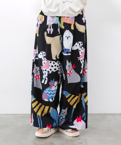 ScoLar(スカラー)の「ScoLar(スカラー) 3柄展開 リラックスワイドパンツ(その他パンツ・レディース・ブラウン/ブラック・MEDIUM)」の21枚目の写真