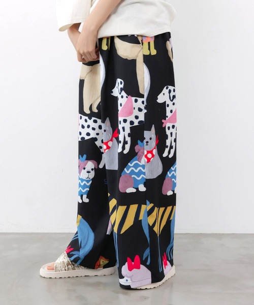 ScoLar(スカラー)の「ScoLar(スカラー) 3柄展開 リラックスワイドパンツ(その他パンツ・レディース・ブラウン/ブラック・MEDIUM)」の20枚目の写真