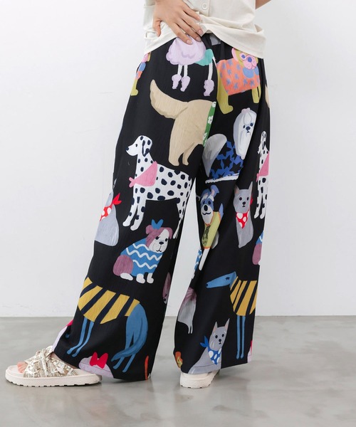 ScoLar(スカラー)の「ScoLar(スカラー) 3柄展開 リラックスワイドパンツ(その他パンツ・レディース・ブラウン/ブラック・MEDIUM)」の19枚目の写真