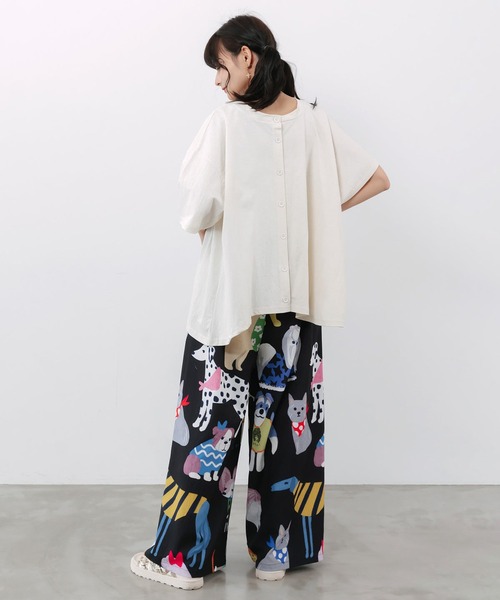 ScoLar(スカラー)の「ScoLar(スカラー) 3柄展開 リラックスワイドパンツ(その他パンツ・レディース・ブラウン/ブラック・MEDIUM)」の18枚目の写真
