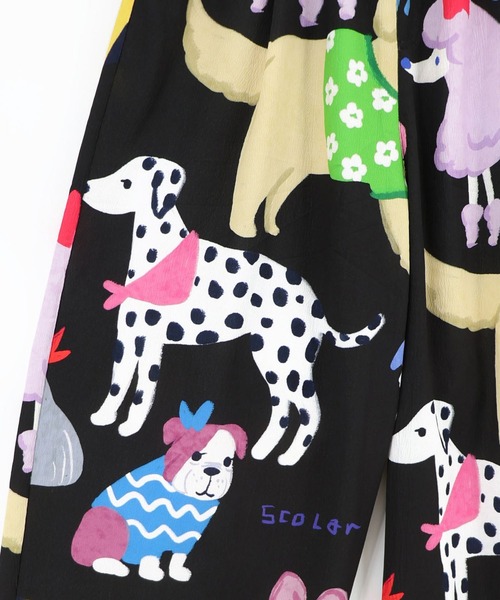 ScoLar(スカラー)の「ScoLar(スカラー) 3柄展開 リラックスワイドパンツ(その他パンツ・レディース・ブラウン/ブラック・MEDIUM)」の12枚目の写真