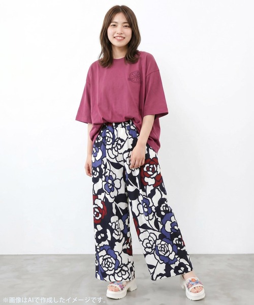 ScoLar(スカラー)の「ScoLar(スカラー) 3柄展開 リラックスワイドパンツ(その他パンツ・レディース・ブラウン/ブラック・MEDIUM)」の11枚目の写真