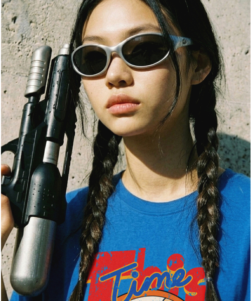 REBRENNER（リブレンナー）の「DTF ディスタイム クールコットン オーバーサイズ 半袖Tシャツ ブルー（Tシャツ/カットソー・レディース・ブルー・MEDIUM/LARGE/X-LARGE/2XL）」の4枚目の写真