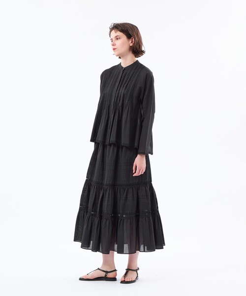 MACKINTOSH PHILOSOPHY(マッキントッシュ フィロソフィー)の「【WEB&一部店舗限定】コットンシルクスカート(スカート・レディース・ブラック/オフホワイト・38)」の9枚目の写真